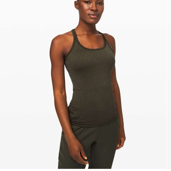 lululemon athletica Tops - 149. Lululemon Ebb To Street Tank *Shine Dark Olive / Silver 6